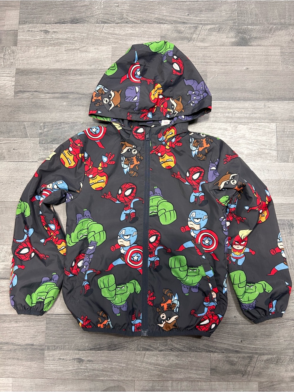 H&M Boys Spiderman Superhero Windbreaker Jacket 6X